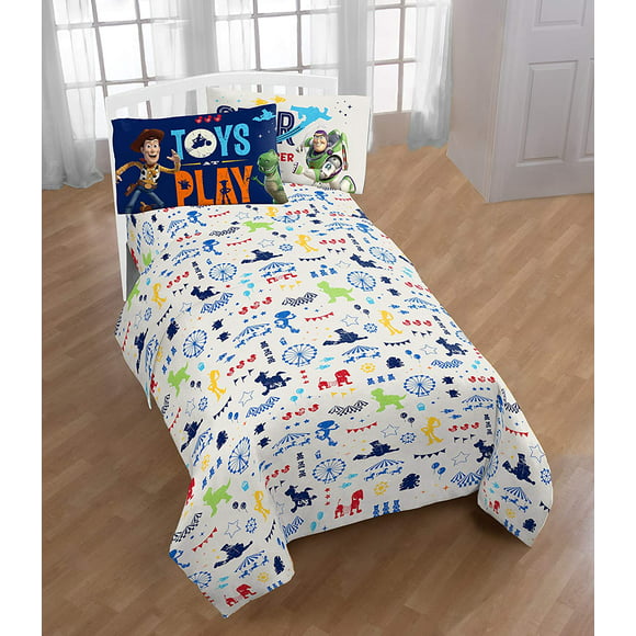 Full Size 4 Piece Sheet Set Flat Fitted Pillow Cases Disney Pixar Details about   Toy Story 4